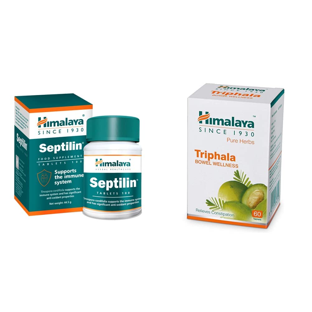 Septilin Tablets - 60 Tablets & Himalaya Wellness Since 1930 Pure Herbs Triphala Bowel Wellness - 60 Tablets