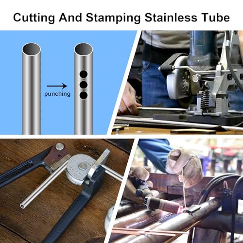 LAVMHAB 304 Edelstahlrohr 4mm Außendurchmesser x 0,8mm Wandstärke, 300mm Länge, nahtlose runde Edelstahl Rohr (4 Stück)