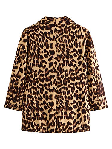 Floerns Women's Long Sleeve Open Front Leopard Print Blazer Multicolor-3 M