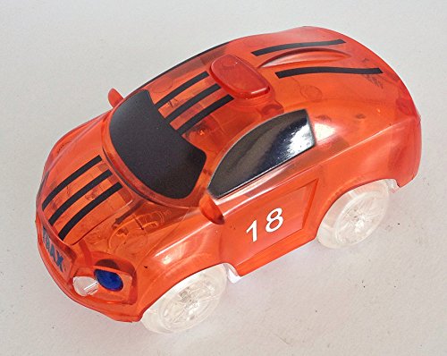 Mindscope Twister Tracks Neon Glow in The Dark Add On Race Car Series Set of 2 (Red Race & Yellow Race Cars)