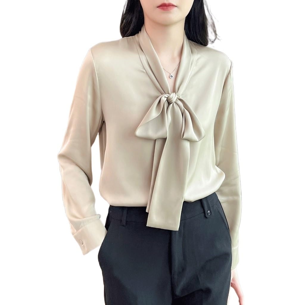 Chemise en soie flottante thermorégulatrice à manches longues pour automne