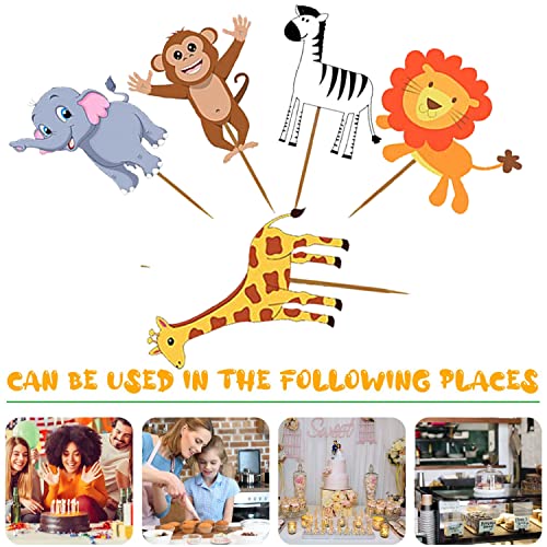 Image of PARTY PROPZ JUNGLE THEME CUPCAKE TOPPERS CAKE DECORATION SUPPLIES 14 PCS