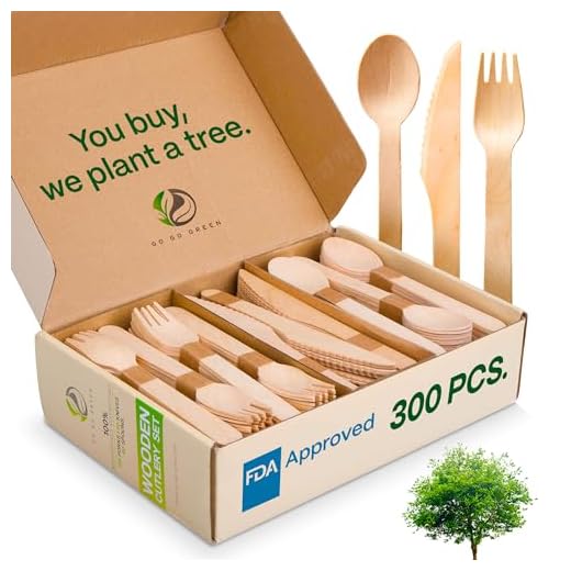 300-Piece Wooden Compostable Utensils Bulk Party Pack