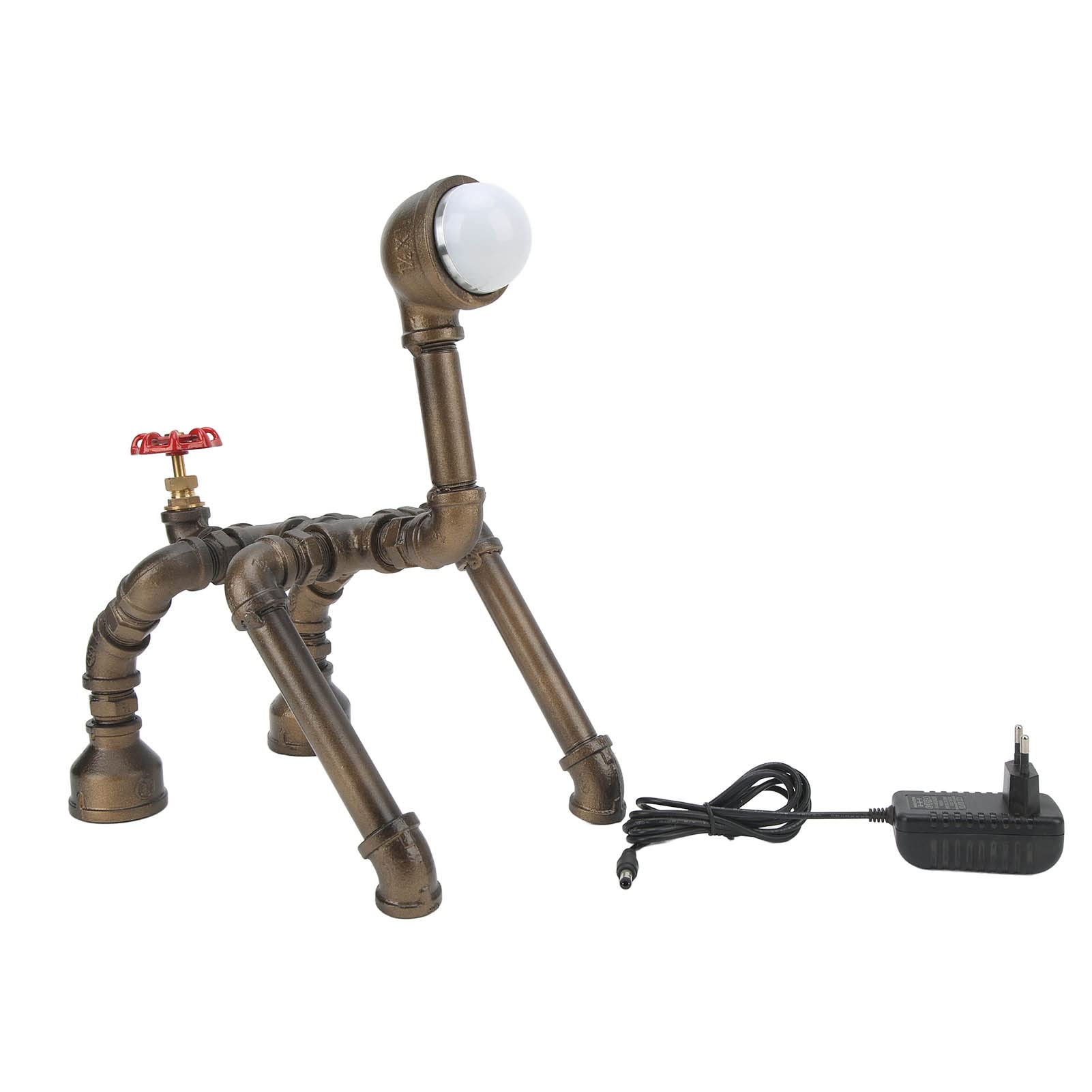 FTVOGUE Lampada Steampunk Lampada da Tavolo Industriale a Tubo da Tavolo