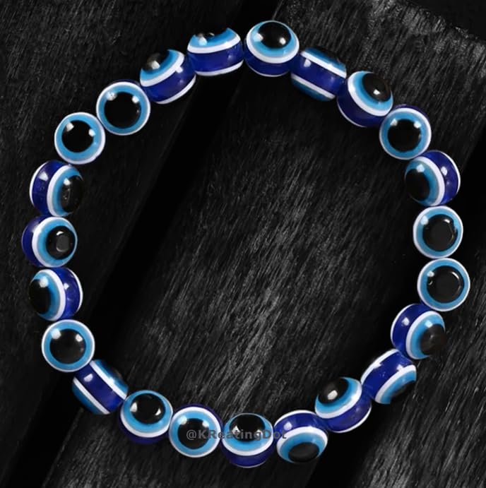 KReating Dot 50 Pieces Evil Eye 8Mm Round Blue Origional Protection Acrylic Beads from Kreating Dot|Bring Good Fortune,Health&Happiness|Beads for Craft,Key Chain&Jewellery Making|8 Mm-Size Assured 2