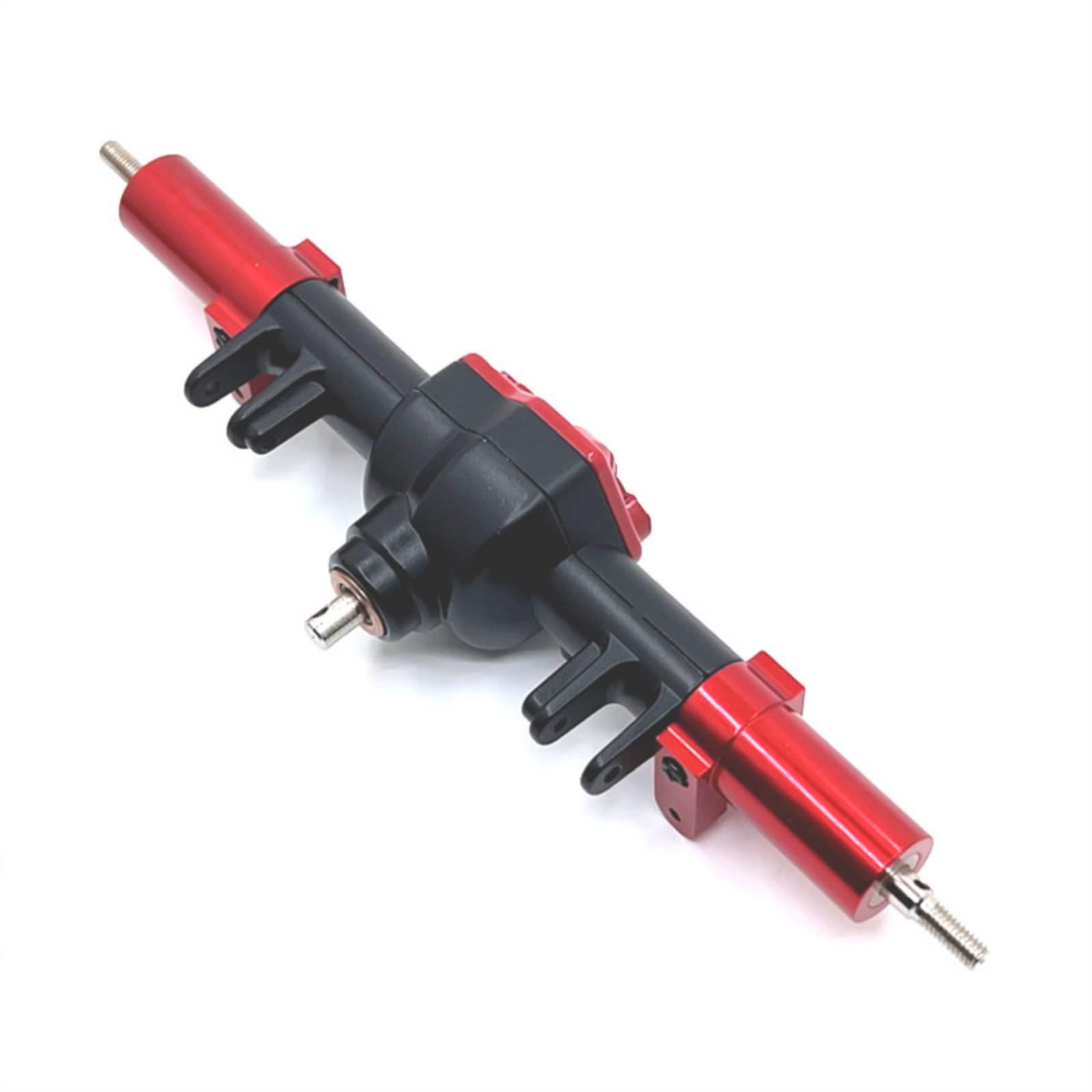 Differentialachse Ersatzteil RC-Achse Modellbau Metallachse für Modellbauer, Schwarz Mit Roter Hinterachse, 1 12