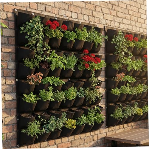 Maceta vertical de pared para optimizar espacio con 64 bolsillos 6