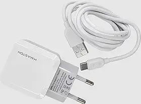 H maston Carregador USB Duplo, 2 Portas USB Turbo, Adaptador de Parede Branco, Carregador turbo, rápido, de celular