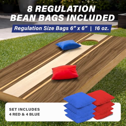 Image of GoSports 4 x 2 ft Regulation Size Wood Cornhole Boards - 10 Vintage Wood Designs (Choose Your Style)