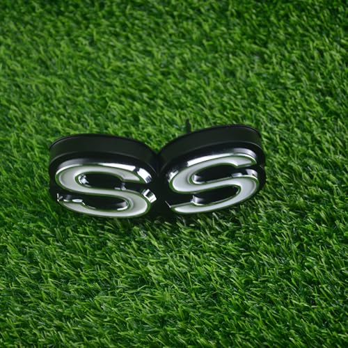 Image of 1Pc 1970 Chevy Chevelle El Camino Super Sports SS Front Grille Emblem with Retainers Replacement for SS (Silver Black White)