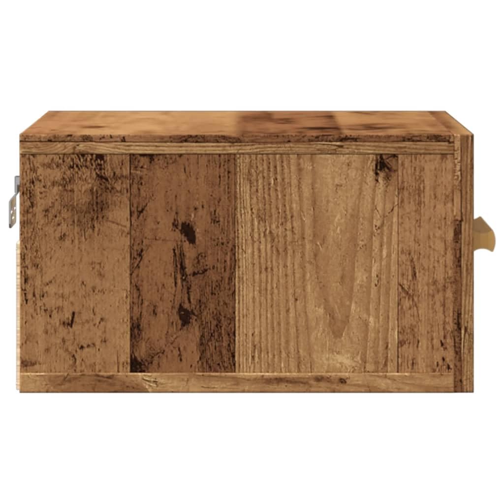 vidaXL Nachtkastjes 2 st wandgemonteerd 35x35x20 cm oud houtkleurig