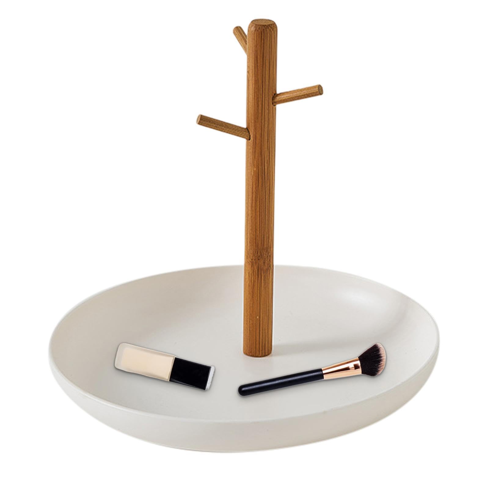 Générique Uchwyt na klucz, miska na klucze, walizka na stół, drewniany 3-poziomowy organizer bambusowy, pojemnik na perfumy, stojak na drewno, biżuteria, portfel, telefon, eleganckie rozwiązanie do