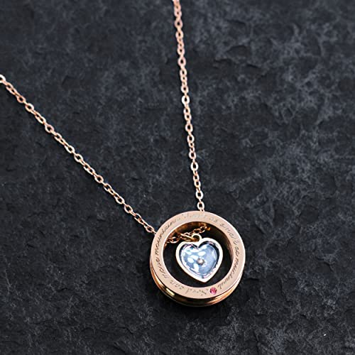 Uloveido Christian Circle Round Ring Necklace Engraved Faith As Small As A Mustard Seed Can Move Mountains Y9583