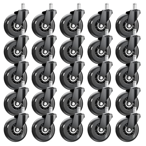 Image of 3 Inch Office Chair Wheels, Set of 25 (Black)