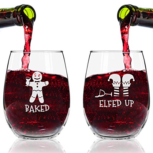 Drunk-Christmas-Funny-Stemless-Wine-Glasses-Set-of-4-Hilarious-Christmas-Themed-Wine-Glass-for-Holiday-Party-4-Designs-15-oz-Cheerful-Party-Cups-Gift-Exchange-Idea-for-White-Elephant-Xmas