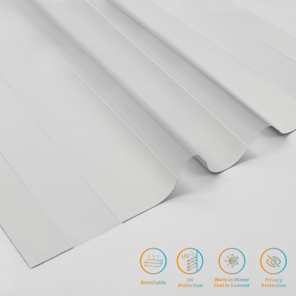 Cordless Zebra Blinds for Windows, Free-Stop Zebra Roller Shades, Dual Layer Light Filtering Roller Shades Day and Night Privacy, Zebra Shades for Home, White, Custom Size