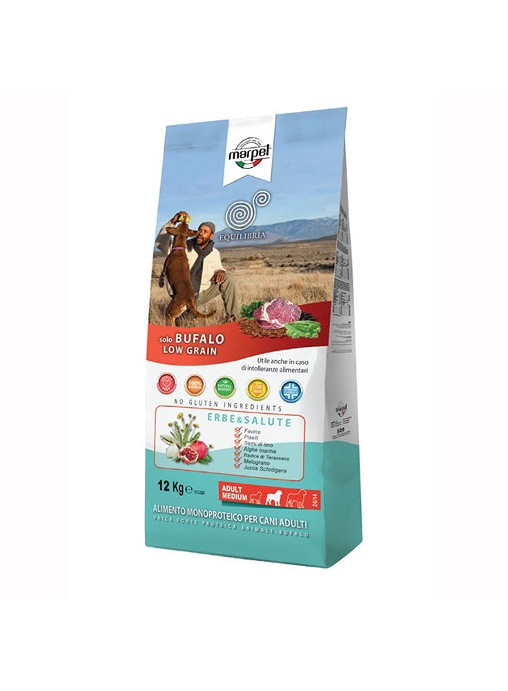 Marpet Cibo per Cani Equilibria Low Grain Medium monoproteico Bufalo 12KG