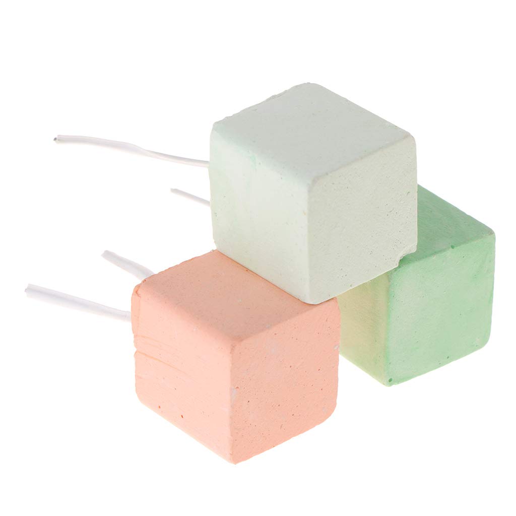 JunYePet Mineral Calcium Teeth Grinding Stone for Hamster Rabbit Rat Squirrel Chew Toys Cube Hang Color Randomly - B