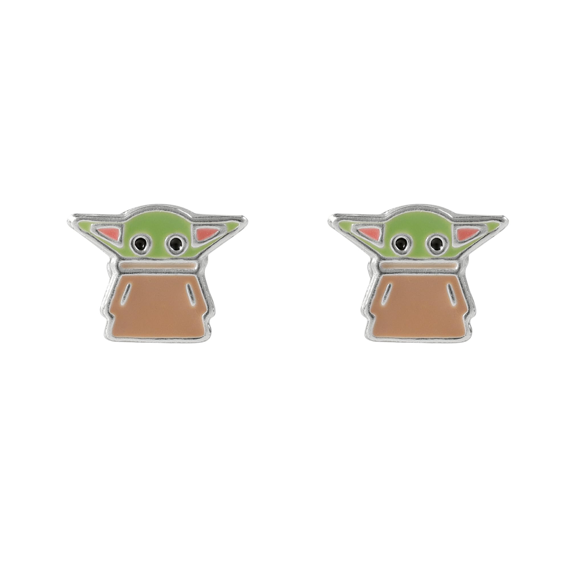 Star Wars The Mandalorian kolczyki sztyfty ze srebra próby 925, emaliowane kolczyki Yoda Baby