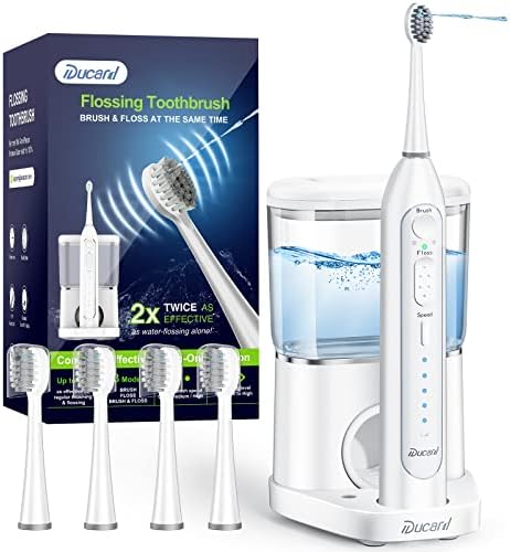 Electric Toothbrush and Water Flosser Combo in One, 3 in1 Cordless Advanced Water Dental Flosser and Electric Toothbrush Combo 500ML Professional Flossing Toothbrush Rechargeable Teeth Cleaner Picks
