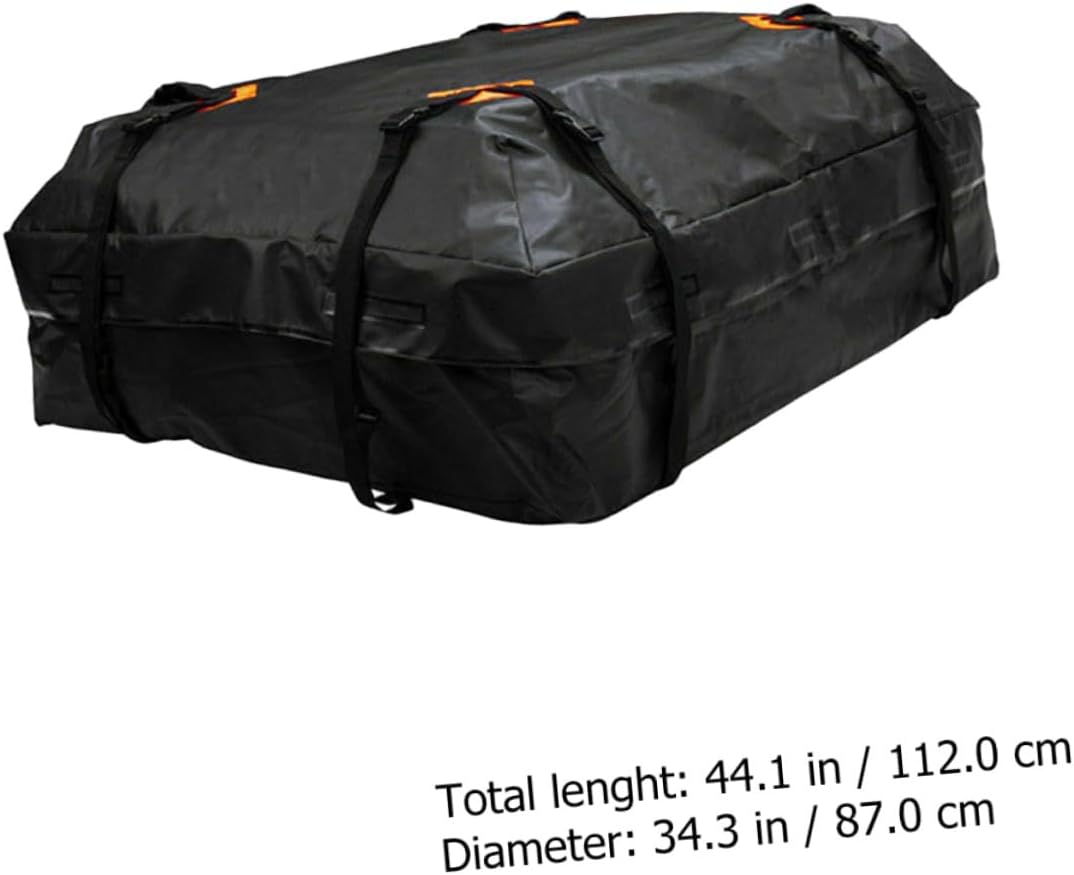 Car Cargo Roof Bag with Non-Slip Mat Oxford Vehicle Rooftop Carrier Luggage Storage for Travel Fits Cars with Without Roof Rack Secure Strap Design