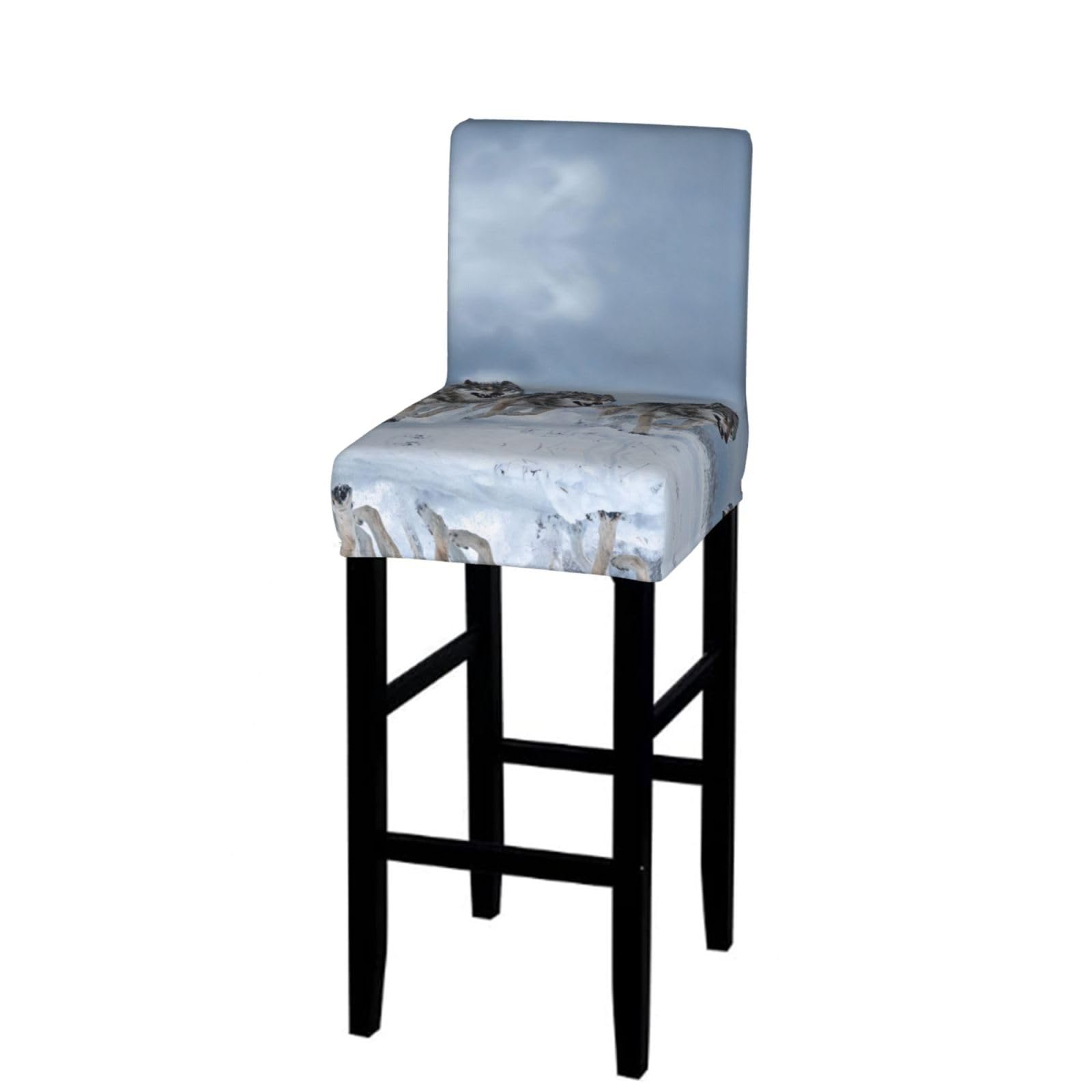 CNTDBU Wolf Pack Run Bar Stool Cover-Stretchy Chair Slipcover for Kitchen
