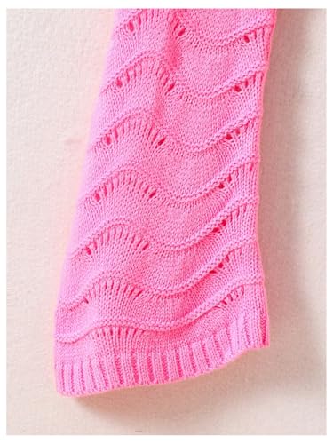 SOLY HUX Girl's Crochet Hollow Out Sweater Cute Crew Neck Long Sleeve Pullover Tops4