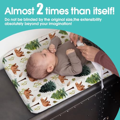 Image of BROLEX Changing Pad Covers for Baby: Boy Girls Ultra Stretchy Soft 2 Pack, Brown Polar Bears