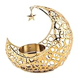 portacandele a forma di luna nera dorata portacandele lunare portacandele in metallo decorativo portacandele tealight per centrotavola da tavola per matrimoni decorazione della chiesa(color oro)