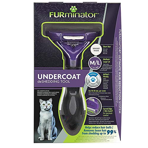 Furminator - Herramienta de deshedding para gatos de pelo corto mediano y grande Cover