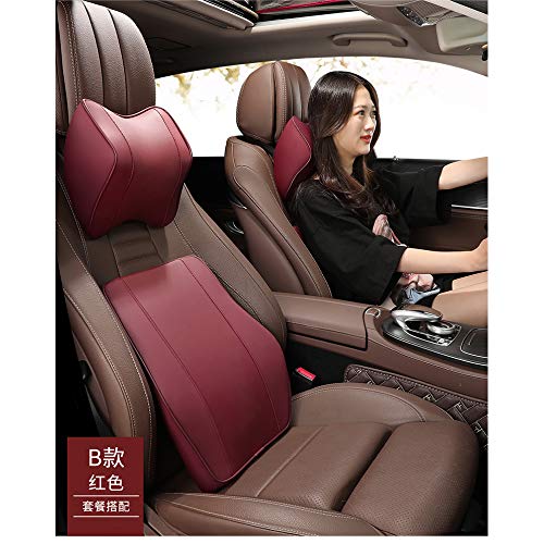 Preisvergleich Produktbild FEKGHJMO Fahrersitz Lordosenstütze Autofahrersitz Lendenkissen Rückenkissen Memory Foam Kopfstütze