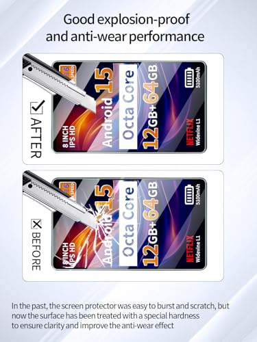 Protector de pantalla 2 pack para Tablet HAOVM M8.2 8 pulgadas miniatura 3