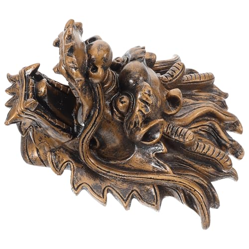 OFFSCH Grifo Fuente de Pared de Bronce Antiguo con Cabeza de Dragón Fuente de Jardín al Aire para Patio y Villa Decoración Mural Fácil de Instalar