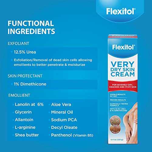 Flexitol Very Dry Skin Cream,Rich Moisturizing Body Cream With Urea, 4.4 Ounce Tube #TOP2