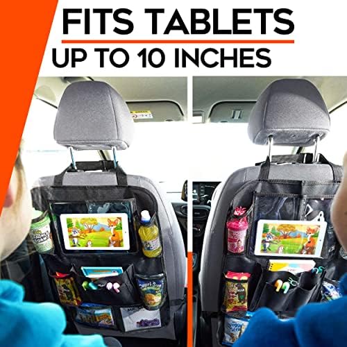Backseat Car Organizer For Kids, 1Pcs Car Back Seat Organizer with 6 Mesh 3 Storage Pockets and 2 Headrest Hooks for Car Accessories, Easy to Clean Foldable Car seat Organizer with tablet holder 2 Backseat Car Organizer For Kids, 1Pcs Car Back Seat Organizer with 6 Mesh 3 Storage Pockets and 2 Headrest Hooks for Car Accessories, Easy to Clean Foldable Car seat Organizer with tablet holder