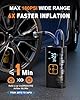 QKMPOM 180PSI Tire Inflator Portable Air Compressor, 6X Faster Air Pump for Car Tires with Digital Pressure Gauge, 12V DC Adapter, LED Light, Portable Tire Inflator for Car, Motorcycle, Bike, Balls #1