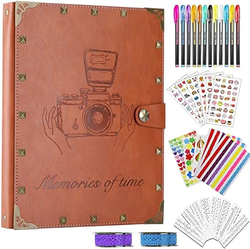 ZEEYUAN Album Fotografico Fai da Te Rivetti Album Foto Pagine Bianche con Scrapbooking Accessori per Festa della Mamma Matrimonio Regalo Compleanno Natale