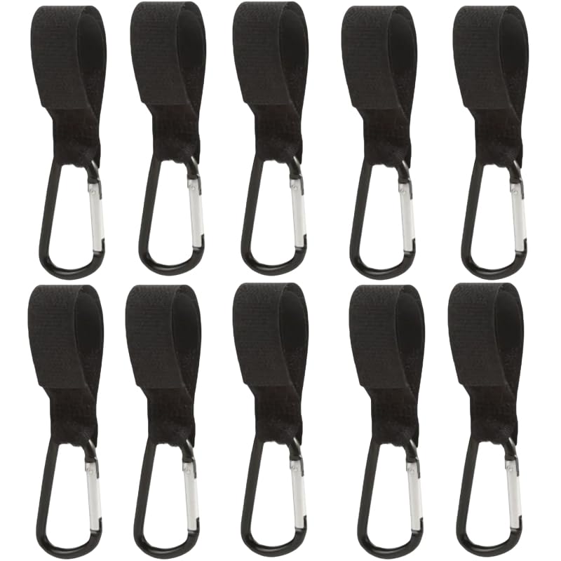 2/5/10Pcs Baby Stroller Hooks Buckles Clip Aluminum Alloy Cart Organizer Diaper Bag Shopping Pram Hook Buckle Stroller Hanger(10PCS)