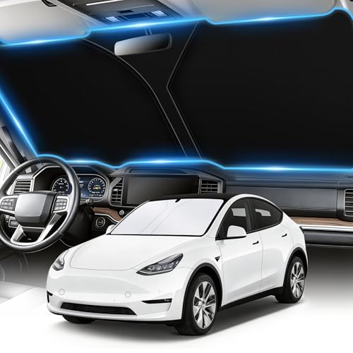 SINGARO 300T Universal Car Windshield Sun Shade, Foldable Reflective for Windshield & Window Shades with Overlapping Design, Car Interior Accessories (57" L x 36.2" W)