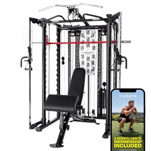 Inspire Fitness Functional Trainer Home Gym, SCS Smith Machine Cage System – Cable Machine Accessories – D-Handles, Ankle Strap & Multi-Function Belt