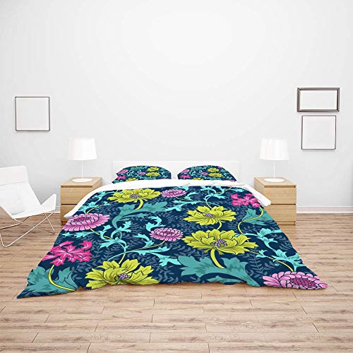 Parure de lit haute qualité fleurs vintage polyester CHEHONG