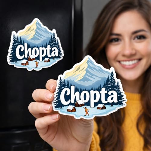 Image of Naxon Chopta Uttarakhand Theme Souvenir Wooden Fridge Magnet | Mini Switzerland of India Himalayan Design 3x3 Inch Refrigerator Magnet for Kitchen & Home Decor | Travel Gift from Chopta | Pack of 1