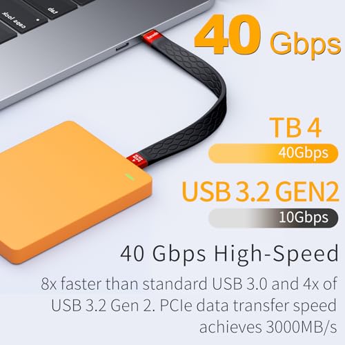 Câble USB4 8K 60Hz haute performance Thunderbolt 4 court 240W USB C robuste - 4