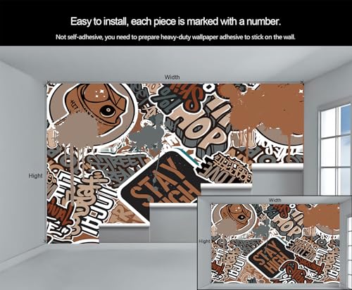 Papier peint graffiti urbain moderne grand format 250x175cm