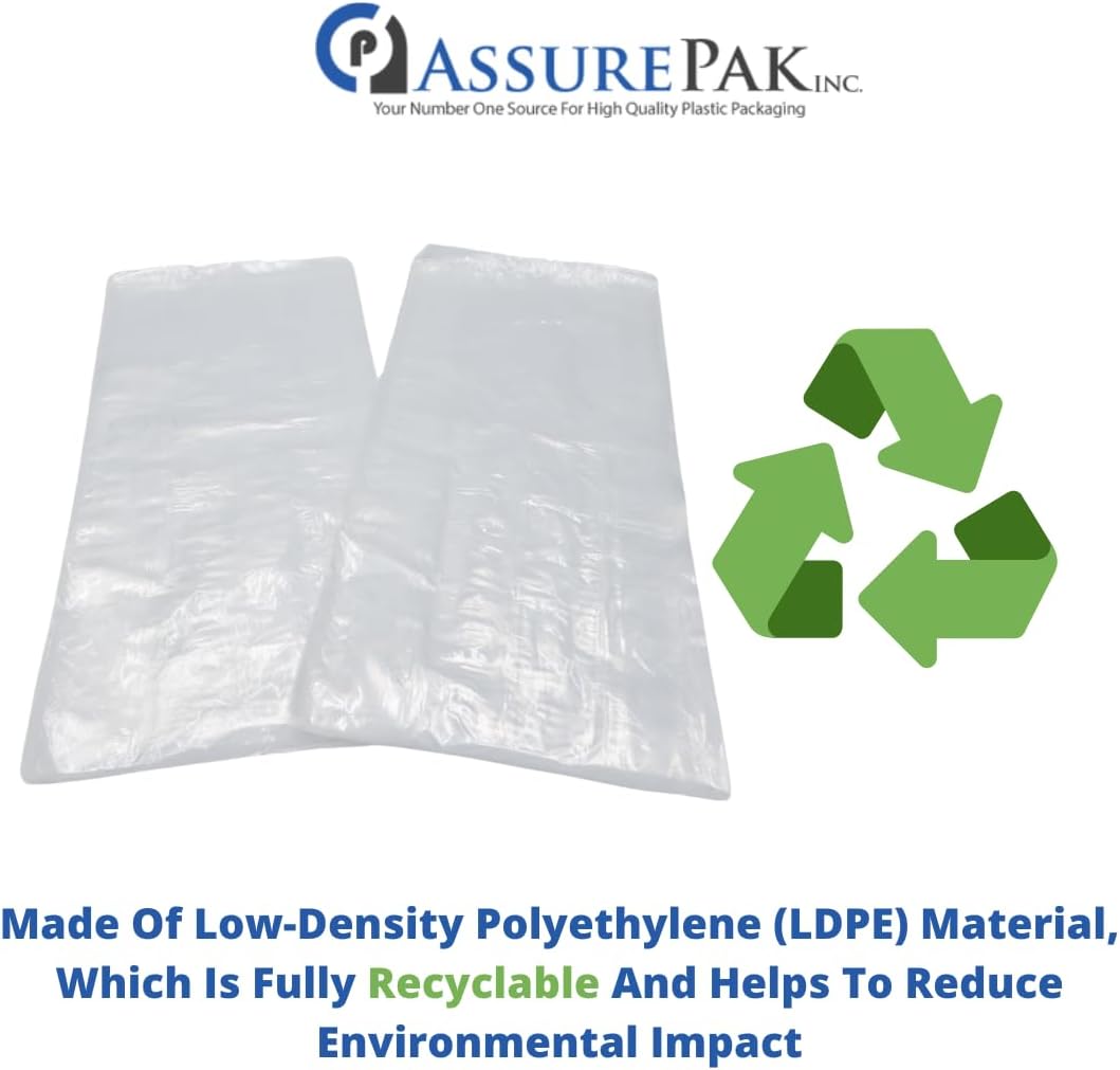ASSUREPAK Clear (Natural Color) LDPE Poly (No Venting Holes) - 8"x4"x18" - 500 Bags - 1.40 mil - Clear - LDPOLY8418WF-XHD