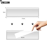 Vista 5 de Chris.W 52 soportes para etiquetas autoadhesivas, bolsillos para tarjetas de índice, soporte de bolsillo transparente para contenedores