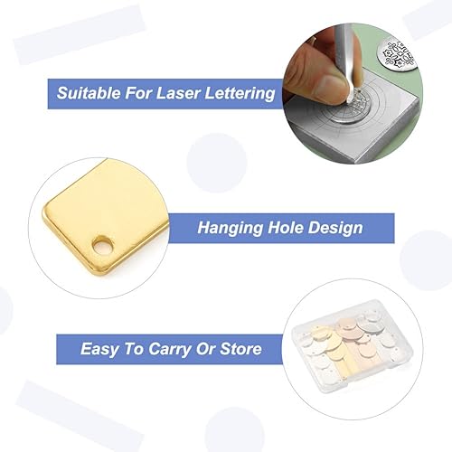 Vista 101 de Pandahall - 60 unidades de etiquetas colgantes de acero inoxidable redondo plano de 3/5 a 1-1/5 pulgadas para fabricación de joyas