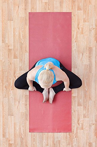 YogaAccessories 1/4" Thick High-Density Deluxe Non-Slip Exercise Pilates & Yoga Mat, Dusty Cedar - Thumbnail 3