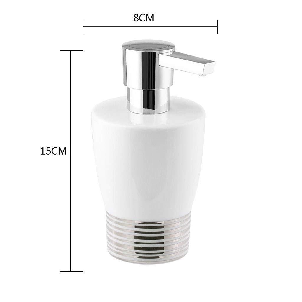 Dosificador Jabón/Reutilizable Botella para Jabón Líquido de Rayas Blanco con Oro dispensador de jabón dispensador del desinfectante con Cabeza de la Bomba Chrome cerámica Jabón for Baño Dormitorio o
