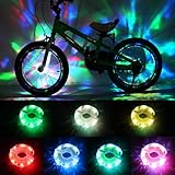 DAWAY Rechargeable Bike Wheel Lights - A16 Cool Led Kids Bicycle Spoke Lights, 2 Tire Pack, Safety Hub Accessories for Boys Girls Adults, Waterproof, Super Bright, Fun Cycling Gifts, 6 Month Warranty